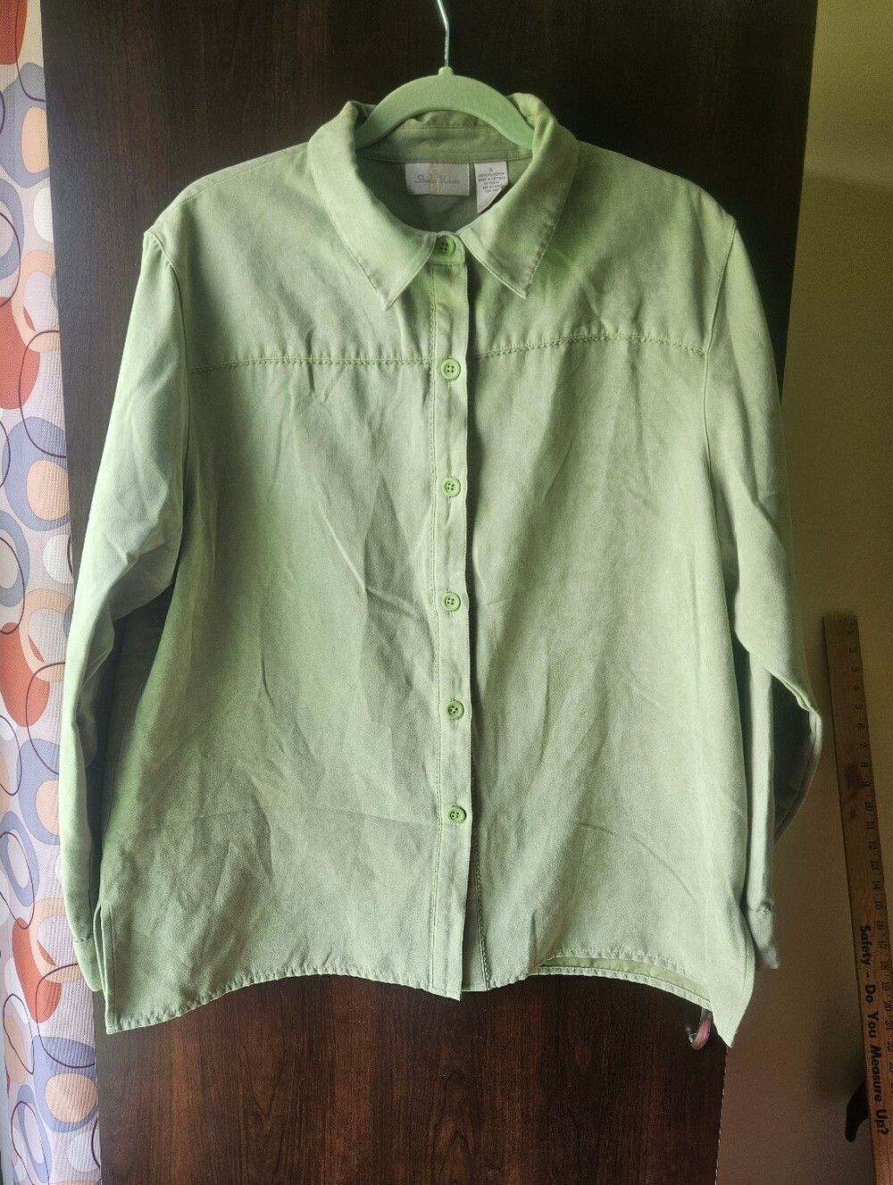 Studio Works Light Green Button-Up Shirt Size XL